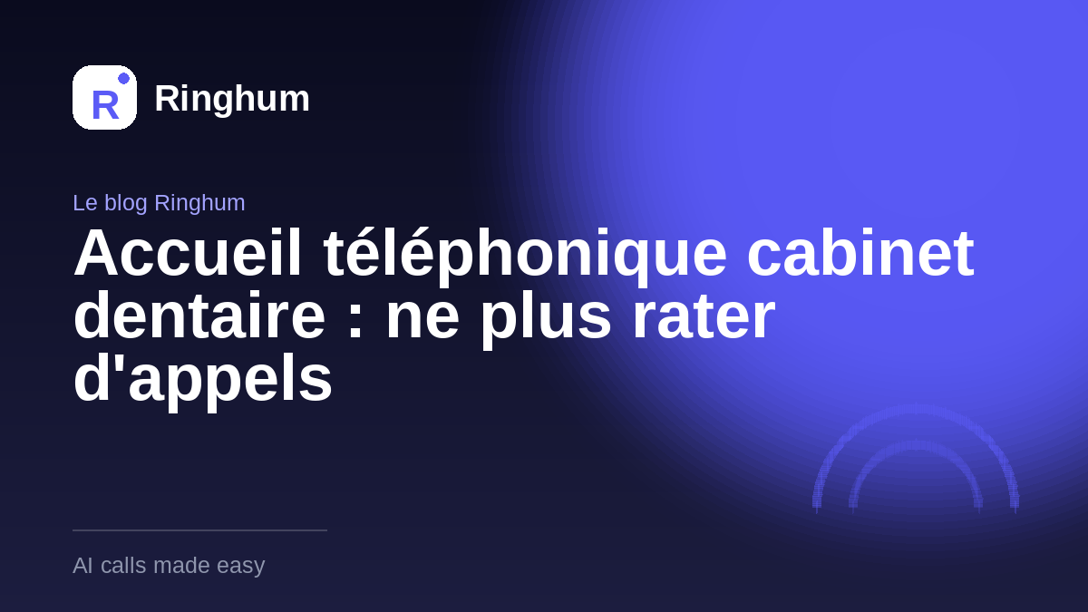 Accueil téléphonique cabinet dentaire : ne plus rater d'appels