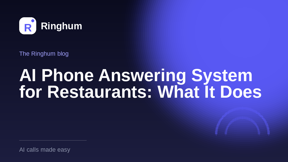 AI Phone Answering System for Restaurants: What It Does