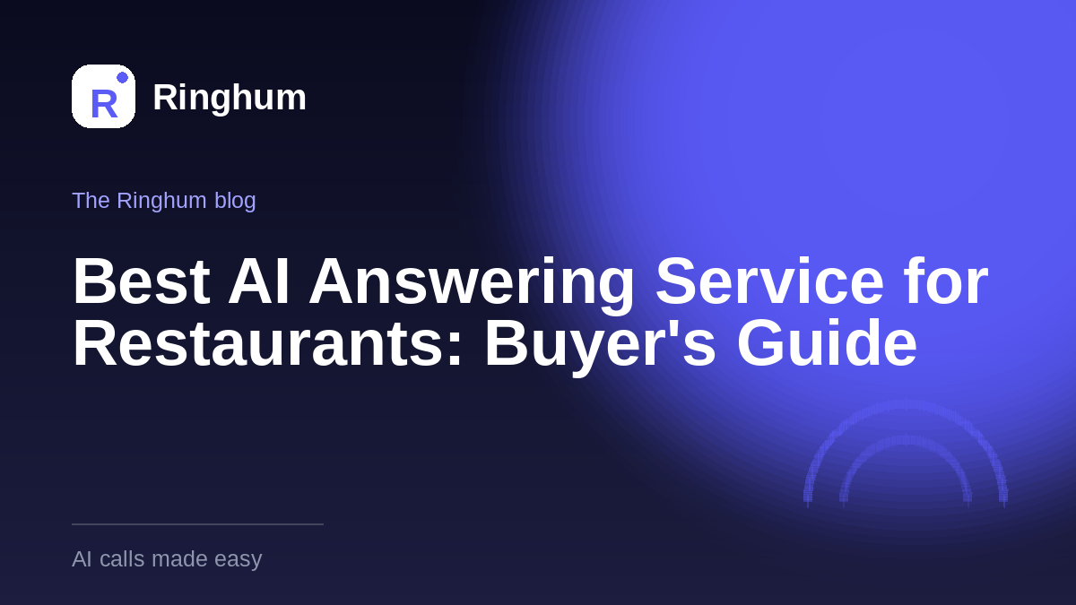 Best AI Answering Service for Restaurants: Buyer's Guide