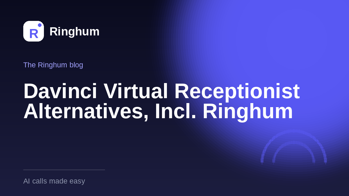 Davinci Virtual Receptionist Alternatives, Incl. Ringhum