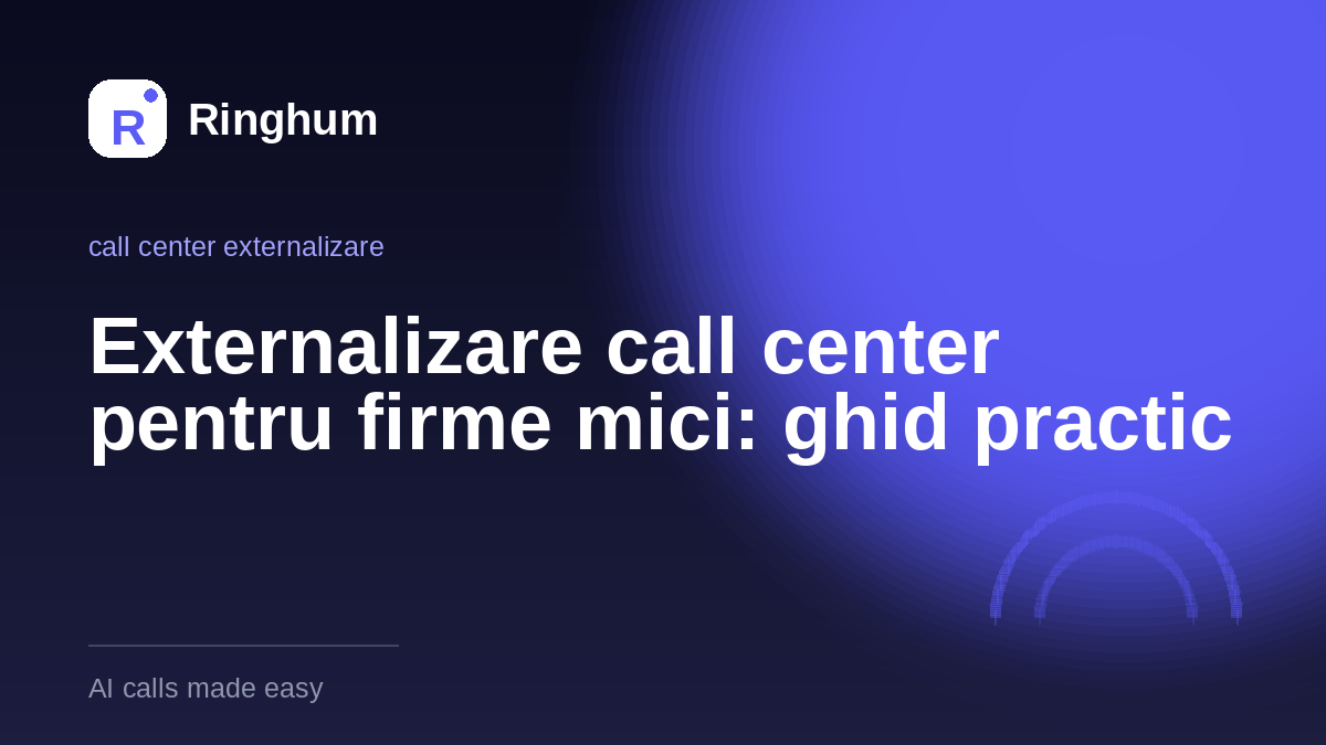 Externalizare call center pentru firme mici: ghid practic