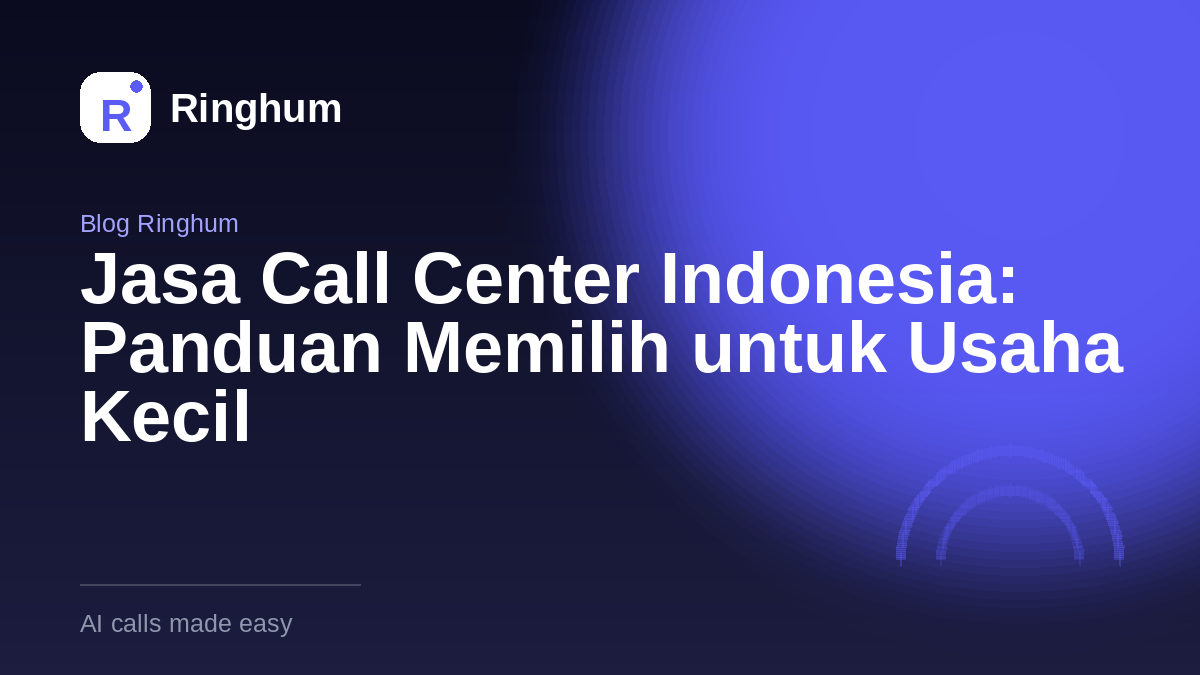 Jasa Call Center Indonesia: Panduan Memilih untuk Usaha Kecil