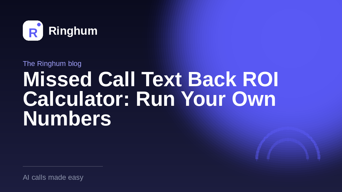 Missed Call Text Back ROI Calculator: Run Your Own Numbers