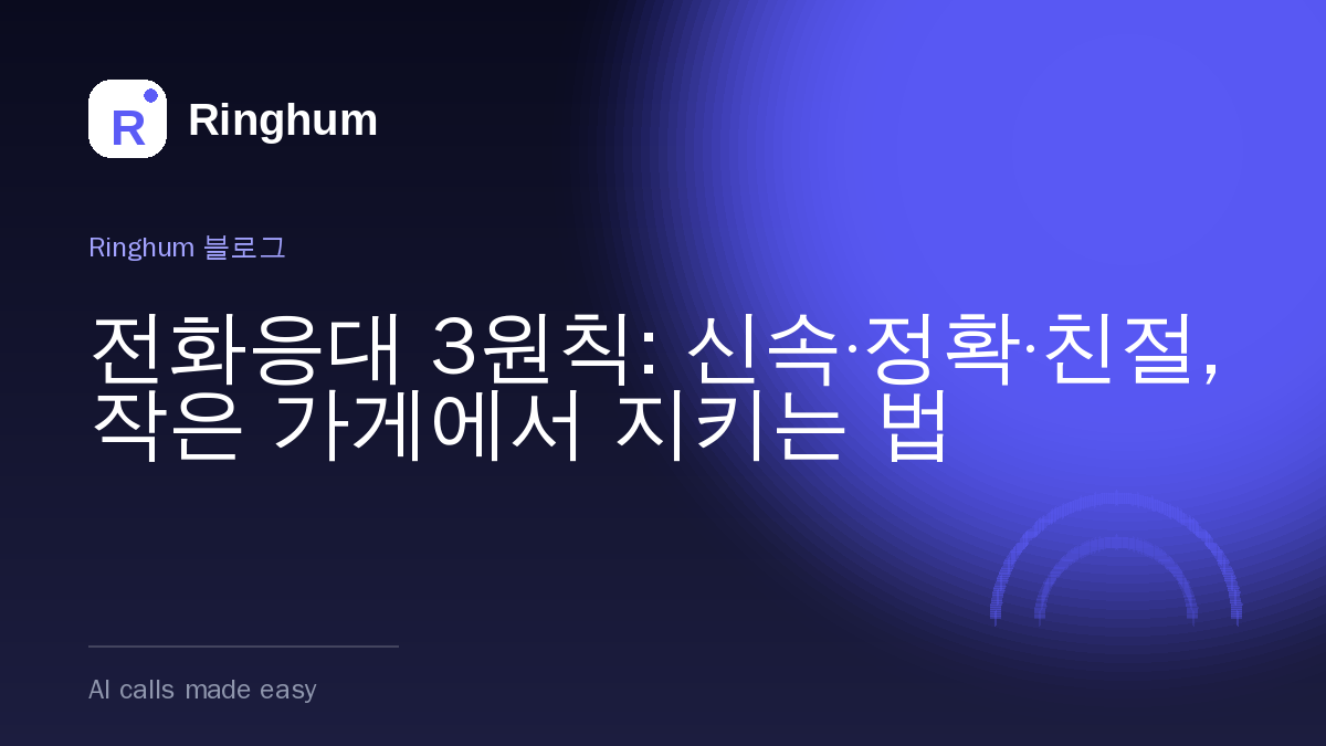 전화응대 3원칙: 신속·정확·친절, 작은 가게에서 지키는 법