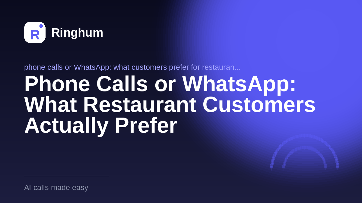 Phone Calls or WhatsApp: What Restaurant Customers Actually Prefer