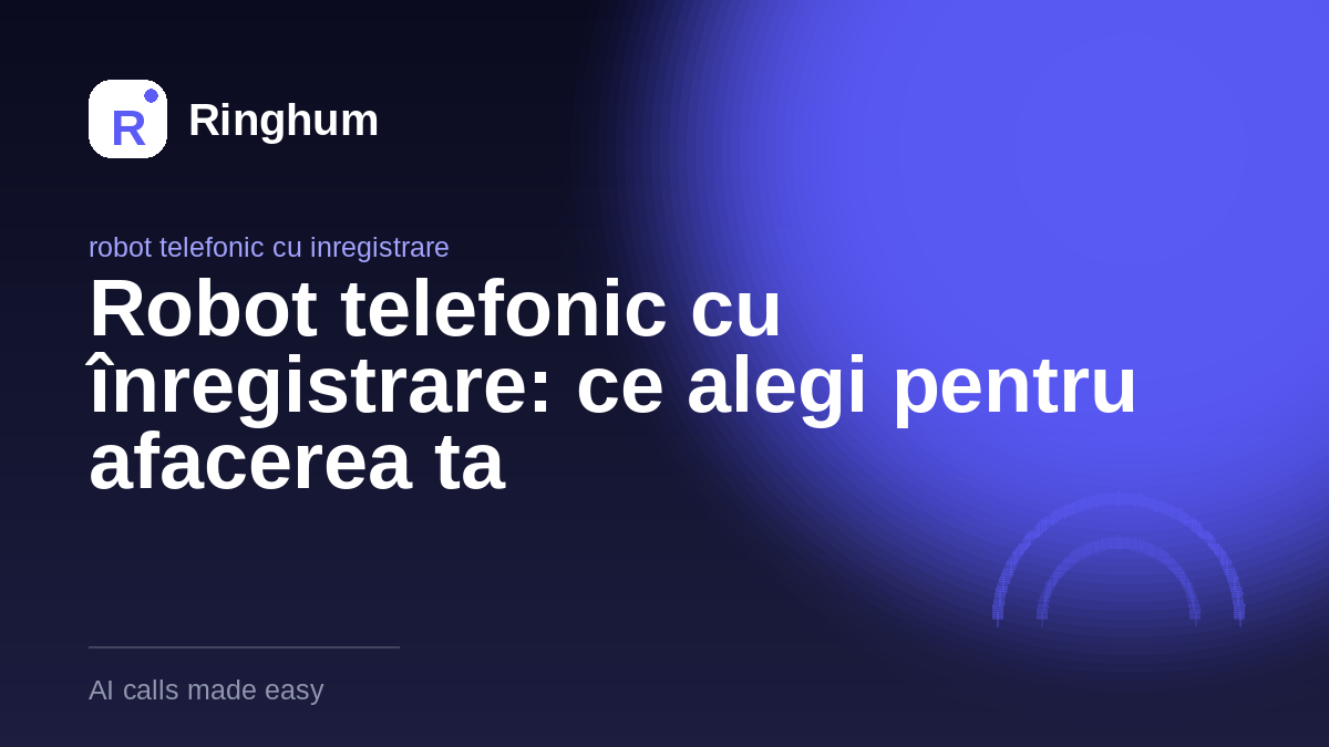 Robot telefonic cu înregistrare: ce alegi pentru afacerea ta