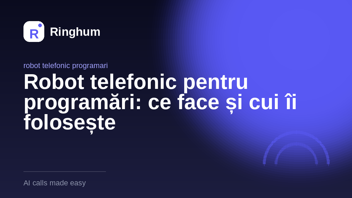 Robot telefonic pentru programări: ce face și cui îi folosește