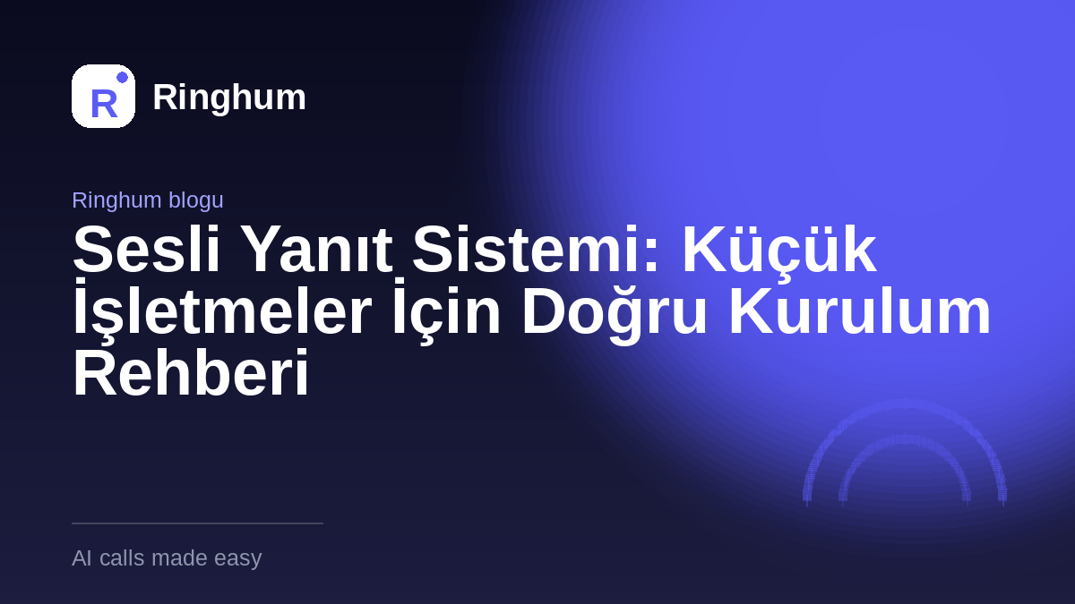 Sesli Yanıt Sistemi: Küçük İşletmeler İçin Doğru Kurulum Rehberi